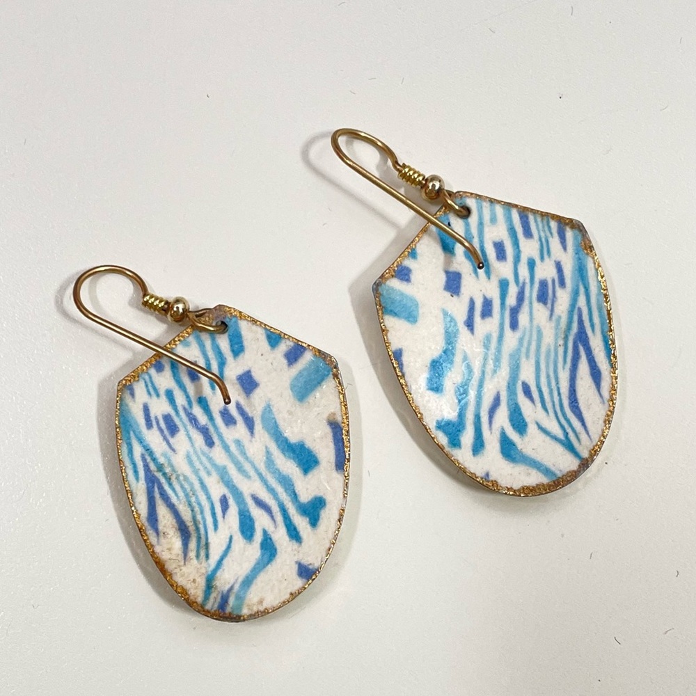 Vintage Real SHELL Pastel Mermaid Core Vacation Tropical Summer Beach Earrings - Picture 3 of 4